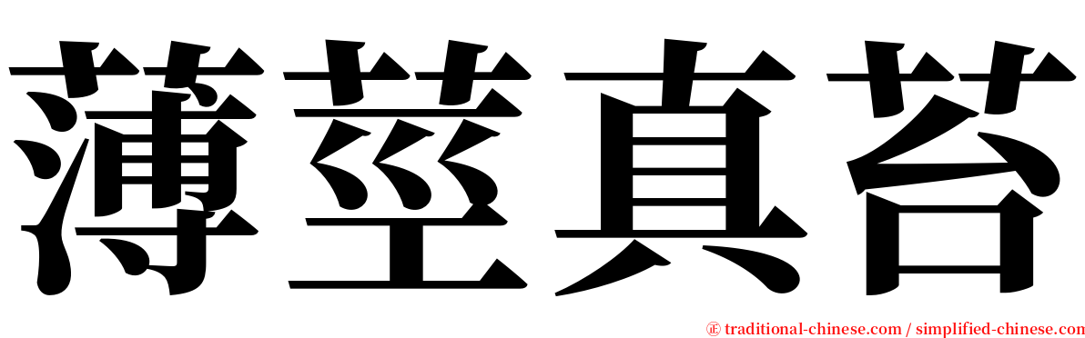 薄莖真苔 serif font
