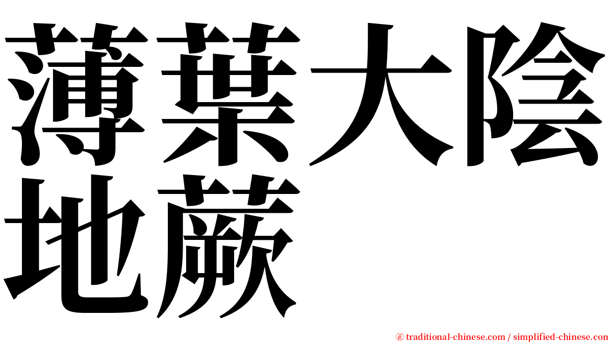 薄葉大陰地蕨 serif font