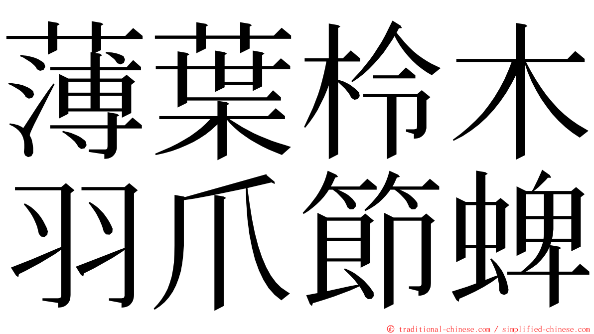 薄葉柃木羽爪節蜱 ming font