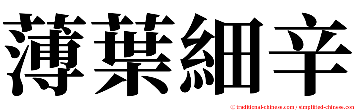 薄葉細辛 serif font