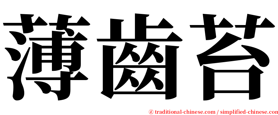 薄齒苔 serif font