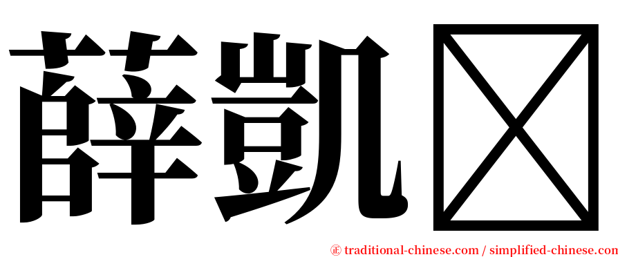 薛凱 serif font