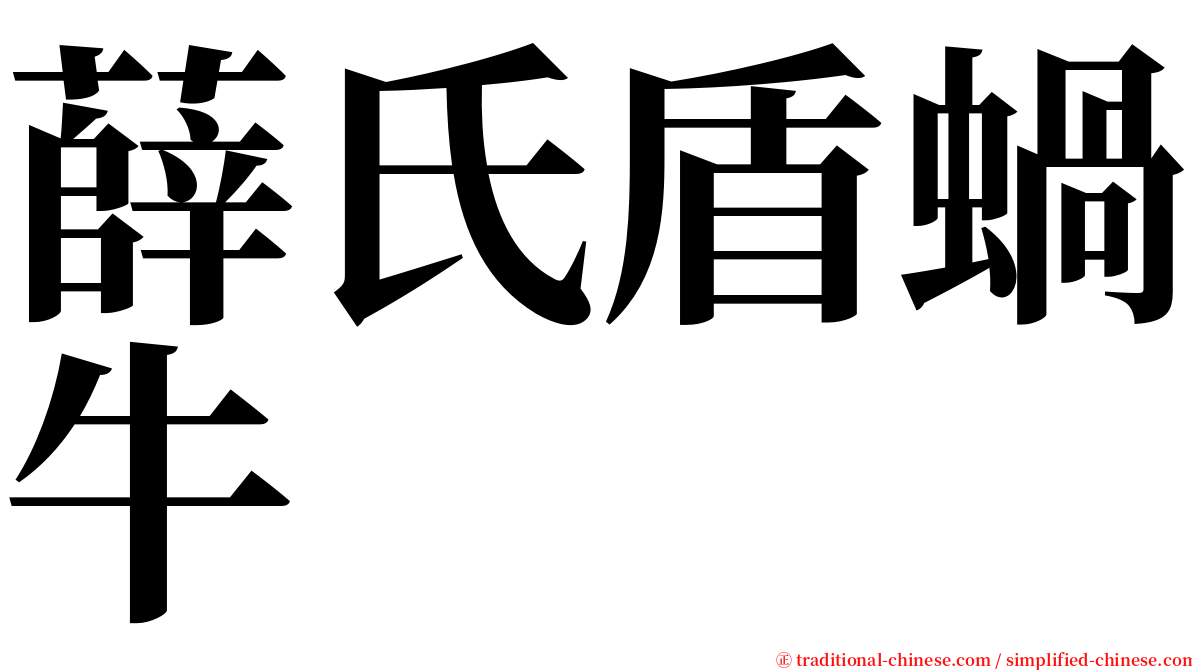 薛氏盾蝸牛 serif font
