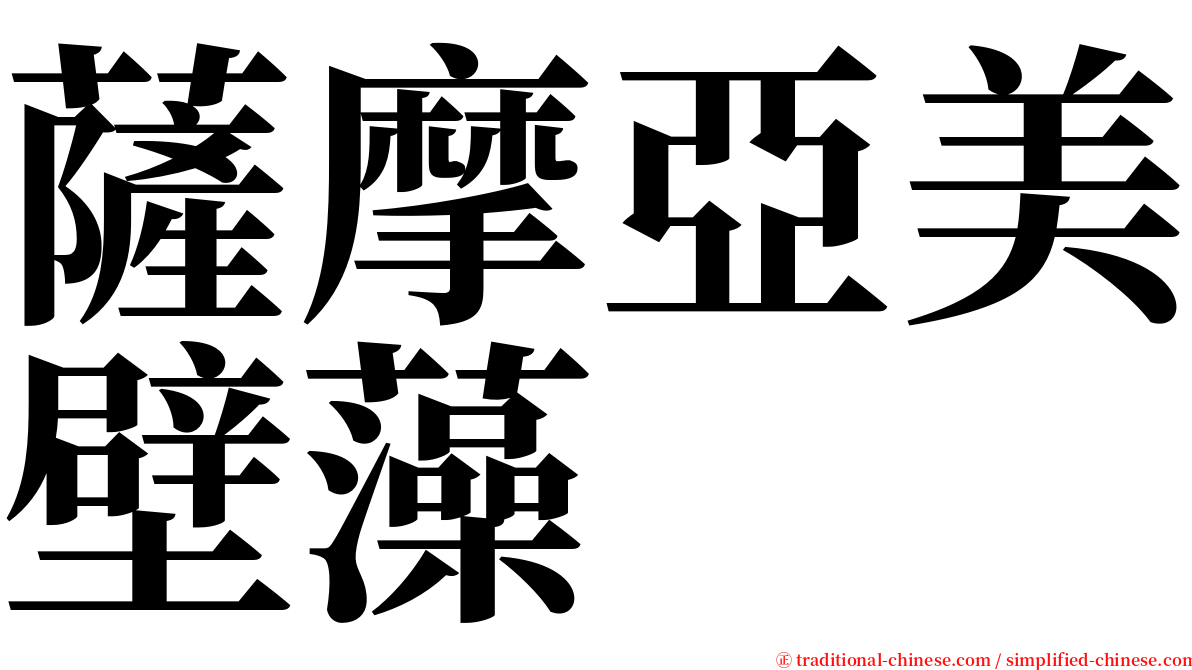 薩摩亞美壁藻 serif font