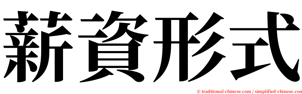 薪資形式 serif font
