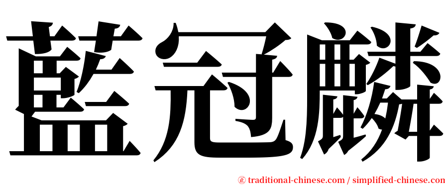 藍冠麟 serif font