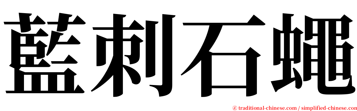 藍刺石蠅 serif font