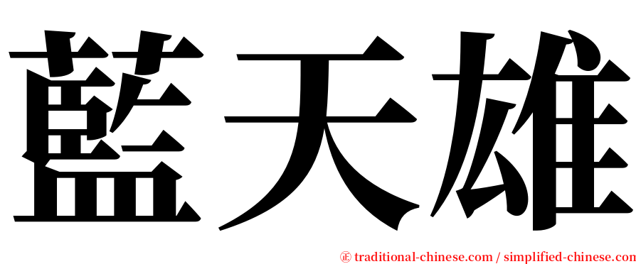 藍天雄 serif font