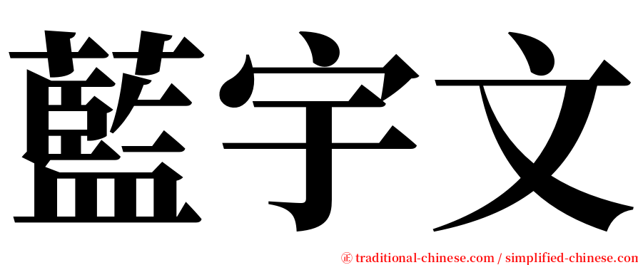 藍宇文 serif font