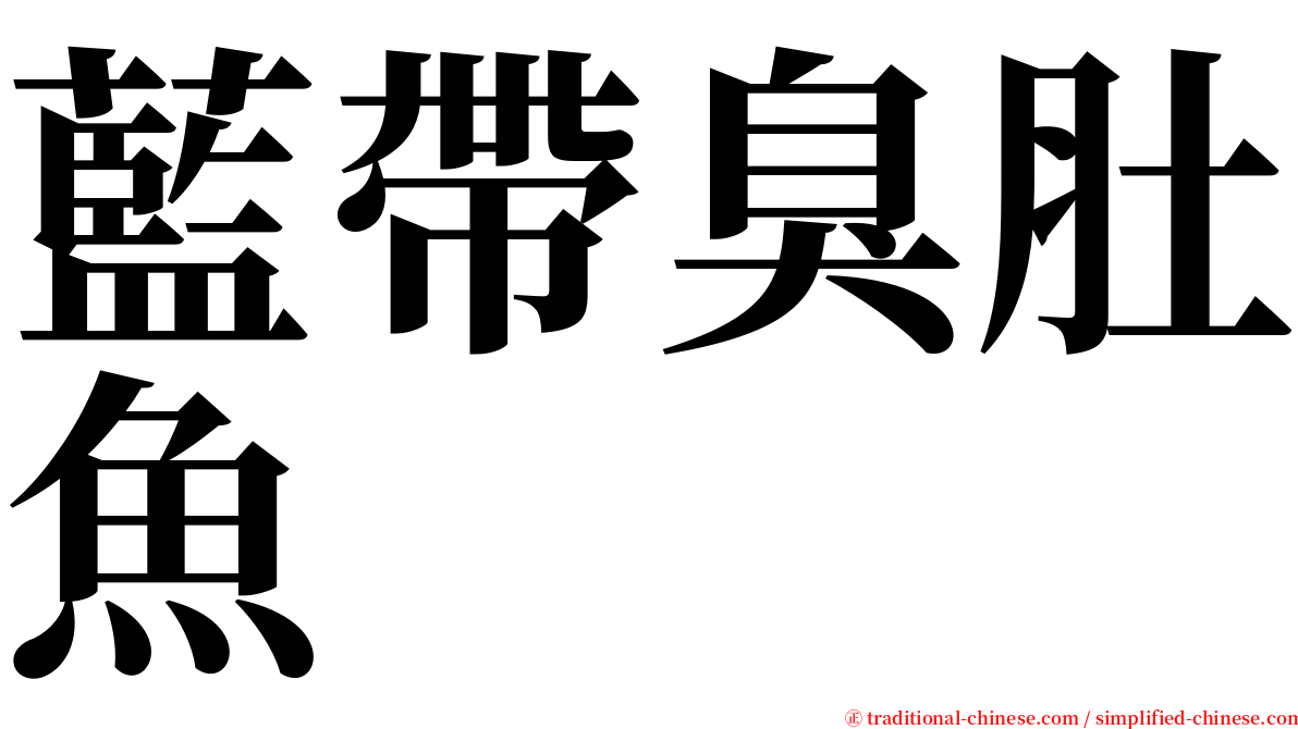 藍帶臭肚魚 serif font