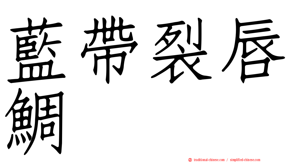 藍帶裂唇鯛