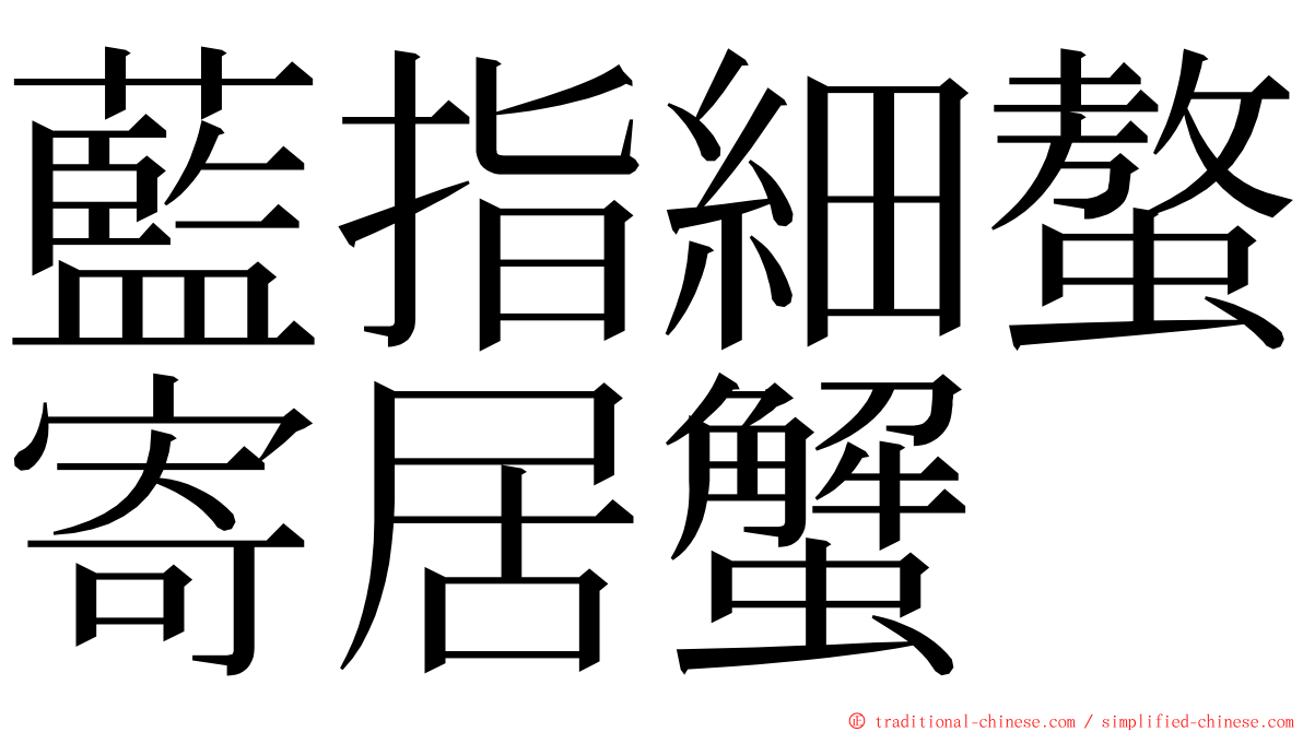 藍指細螯寄居蟹 ming font