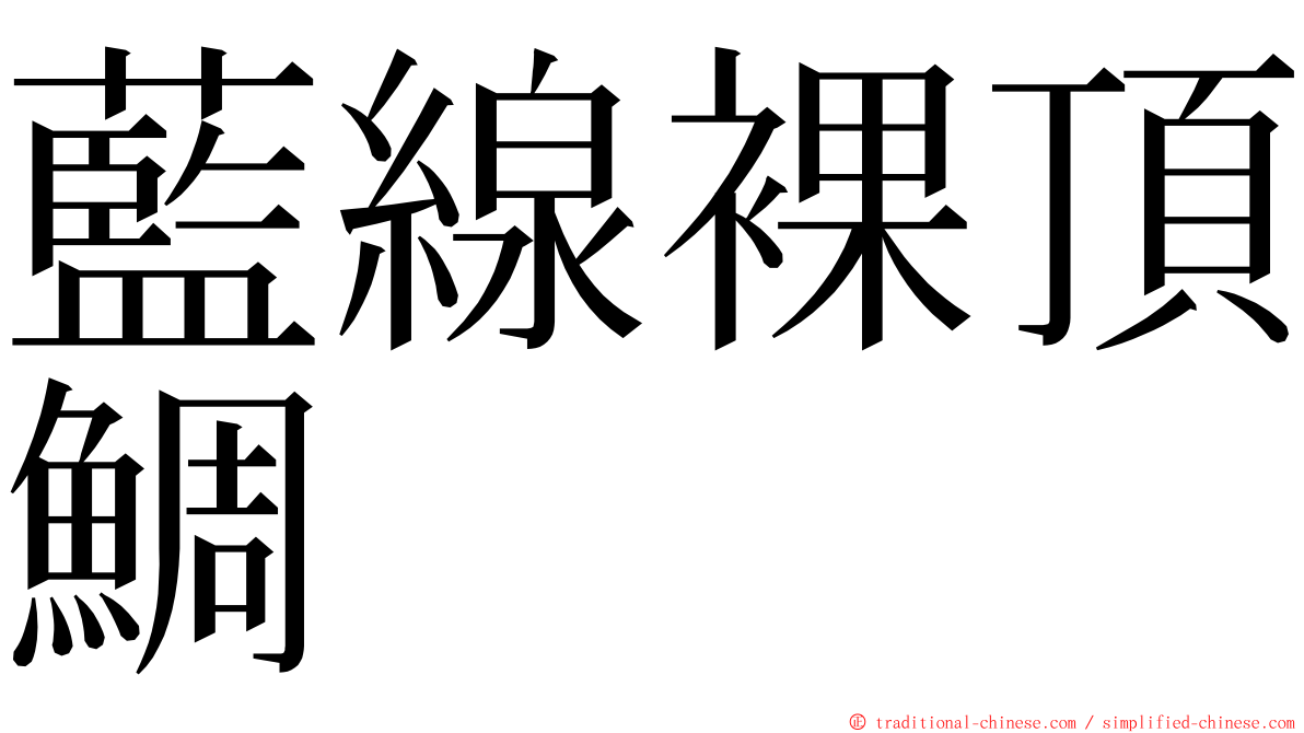藍線裸頂鯛 ming font