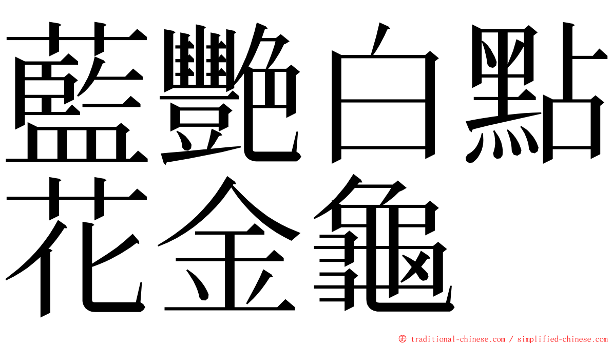 藍艷白點花金龜 ming font