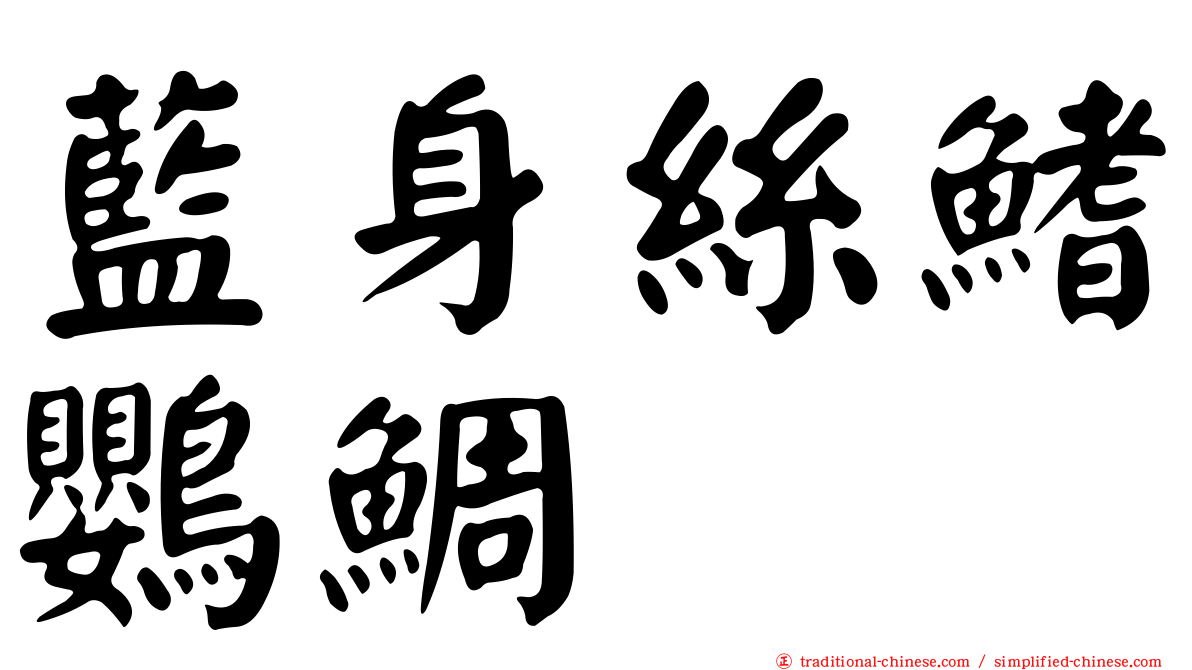 藍身絲鰭鸚鯛