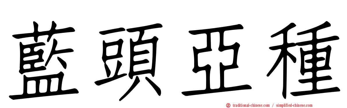 藍頭亞種