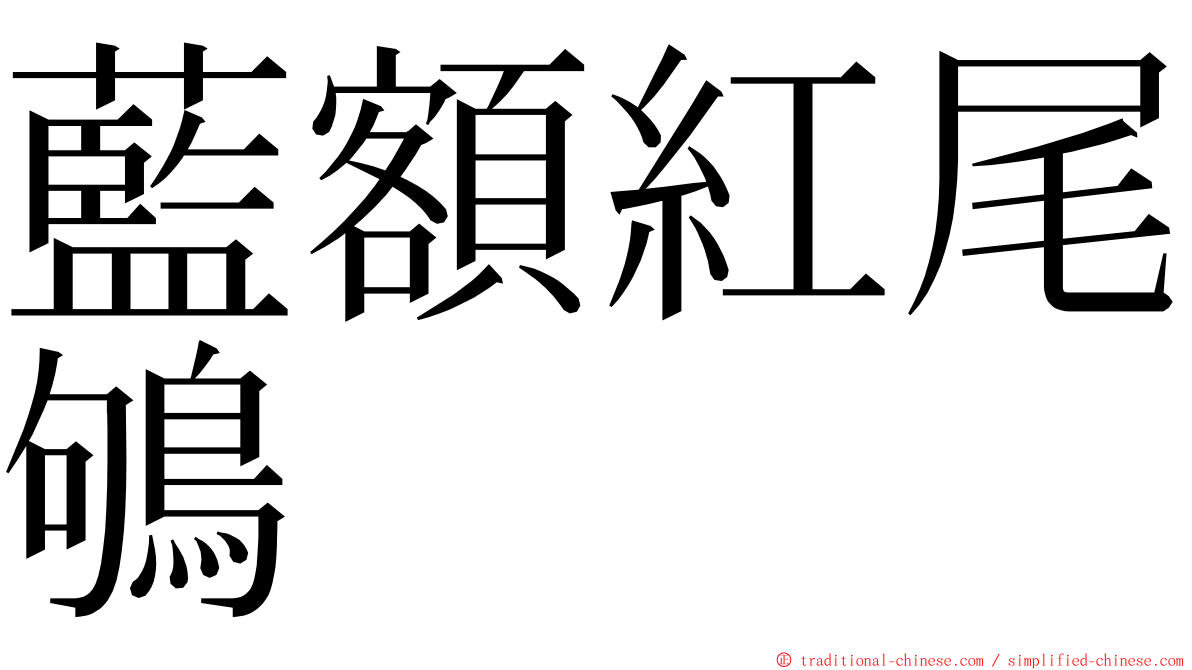 藍額紅尾鴝 ming font