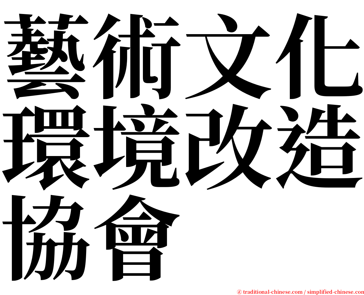 藝術文化環境改造協會 serif font