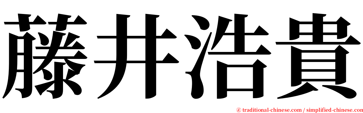 藤井浩貴 serif font