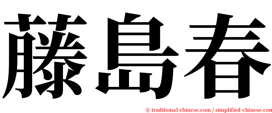 藤島春 serif font