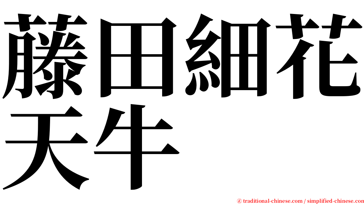 藤田細花天牛 serif font