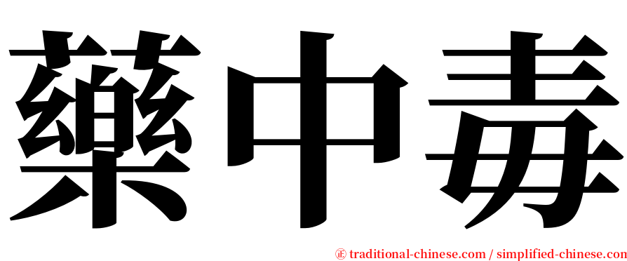 藥中毒 serif font
