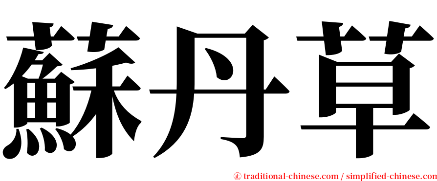 蘇丹草 serif font