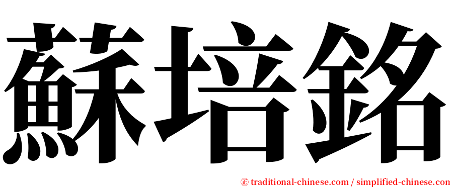 蘇培銘 serif font