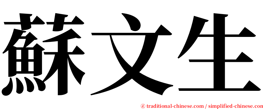蘇文生 serif font