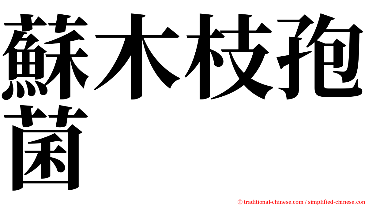 蘇木枝孢菌 serif font