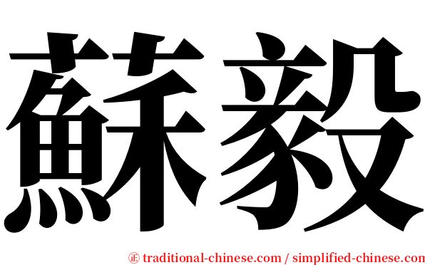 蘇毅 serif font