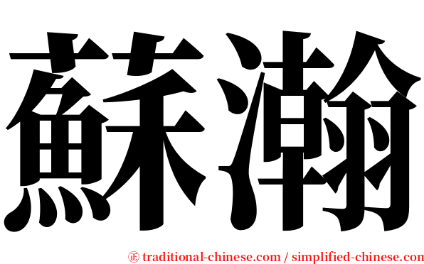 蘇瀚 serif font