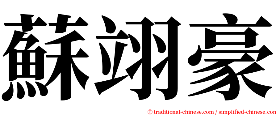 蘇翊豪 serif font