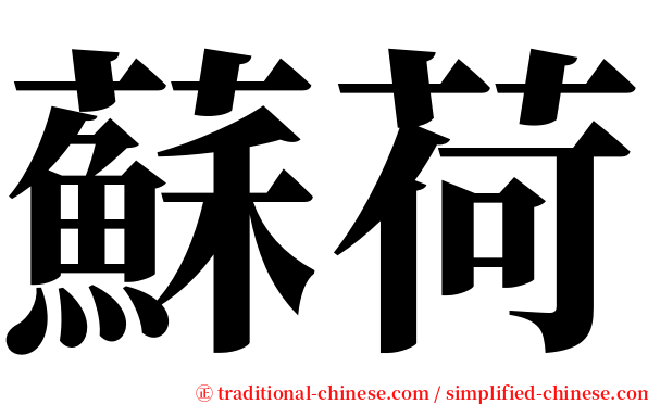 蘇荷 serif font