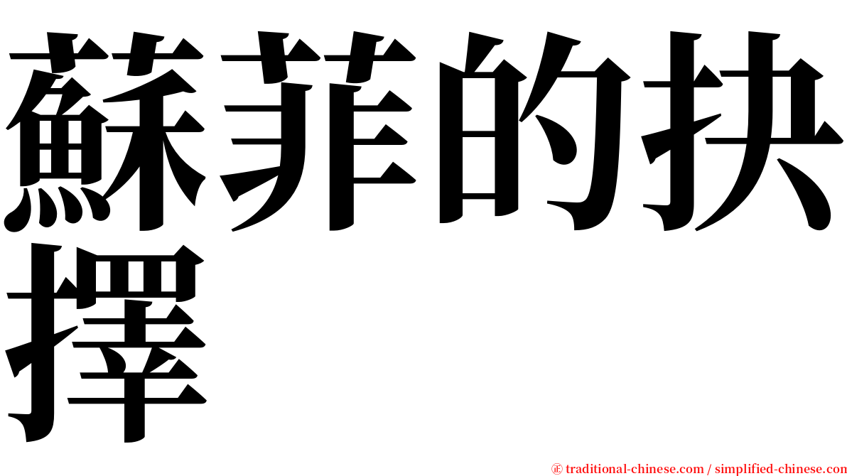 蘇菲的抉擇 serif font