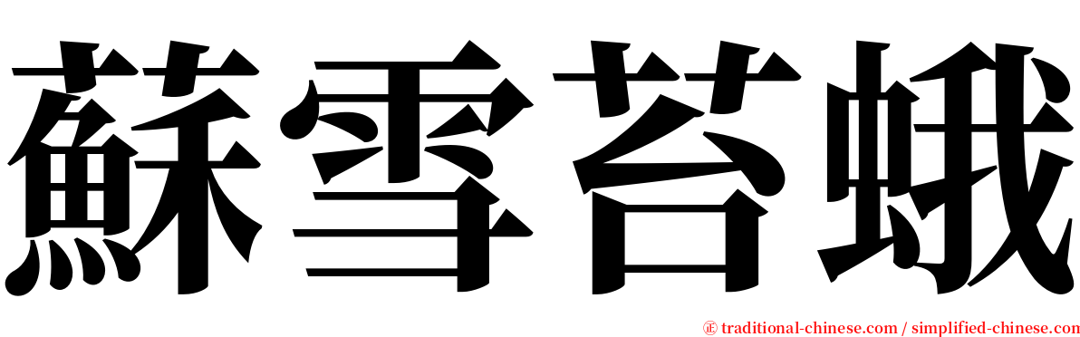 蘇雪苔蛾 serif font