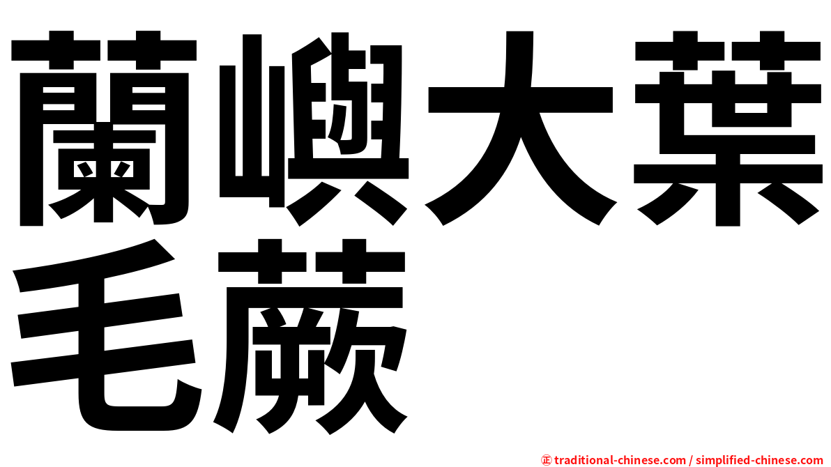 蘭嶼大葉毛蕨