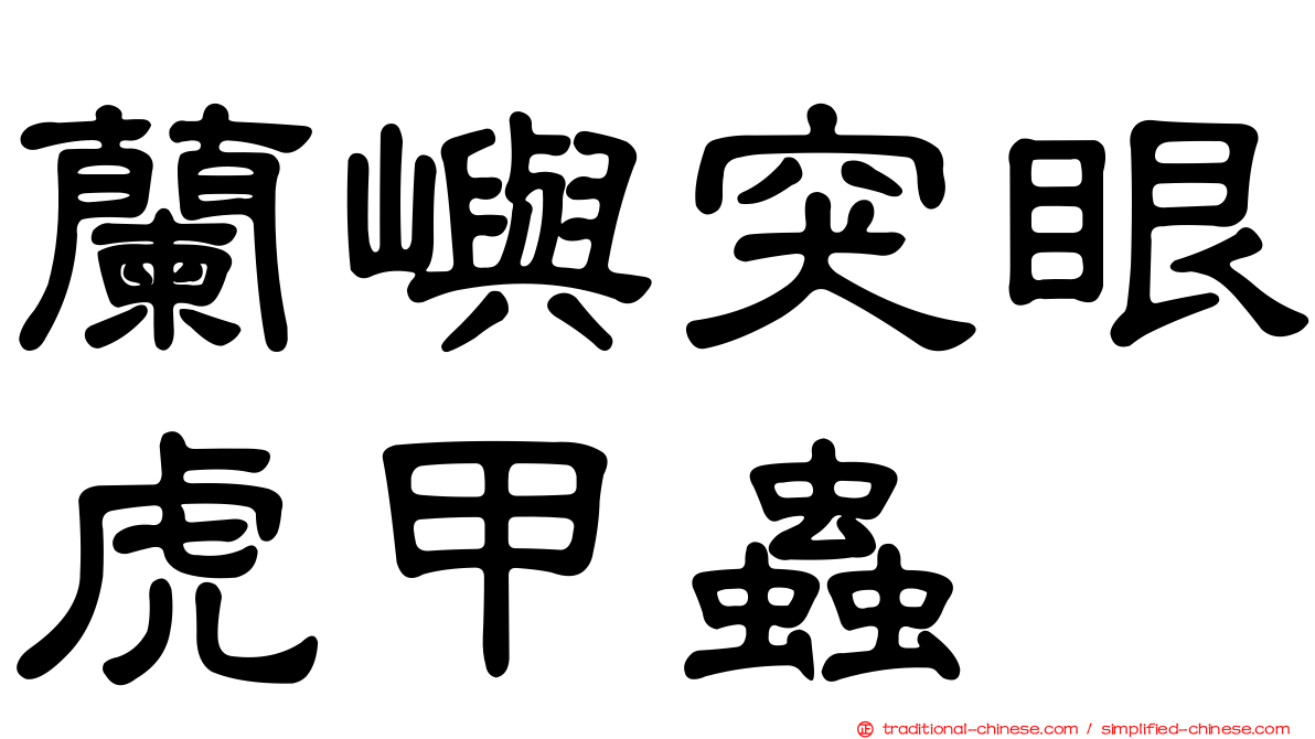 蘭嶼突眼虎甲蟲