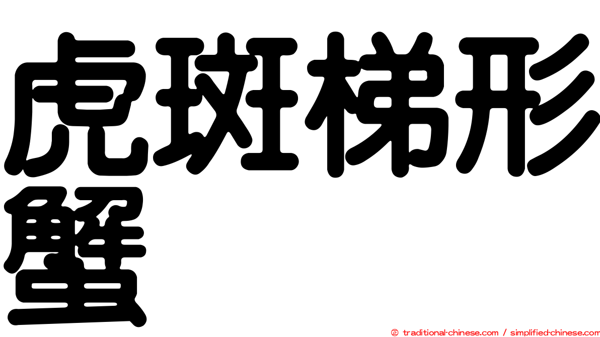 虎斑梯形蟹