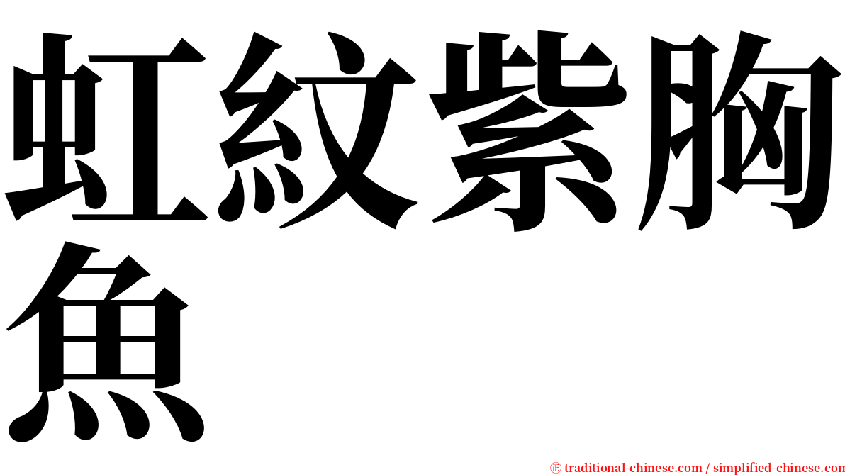 虹紋紫胸魚 serif font