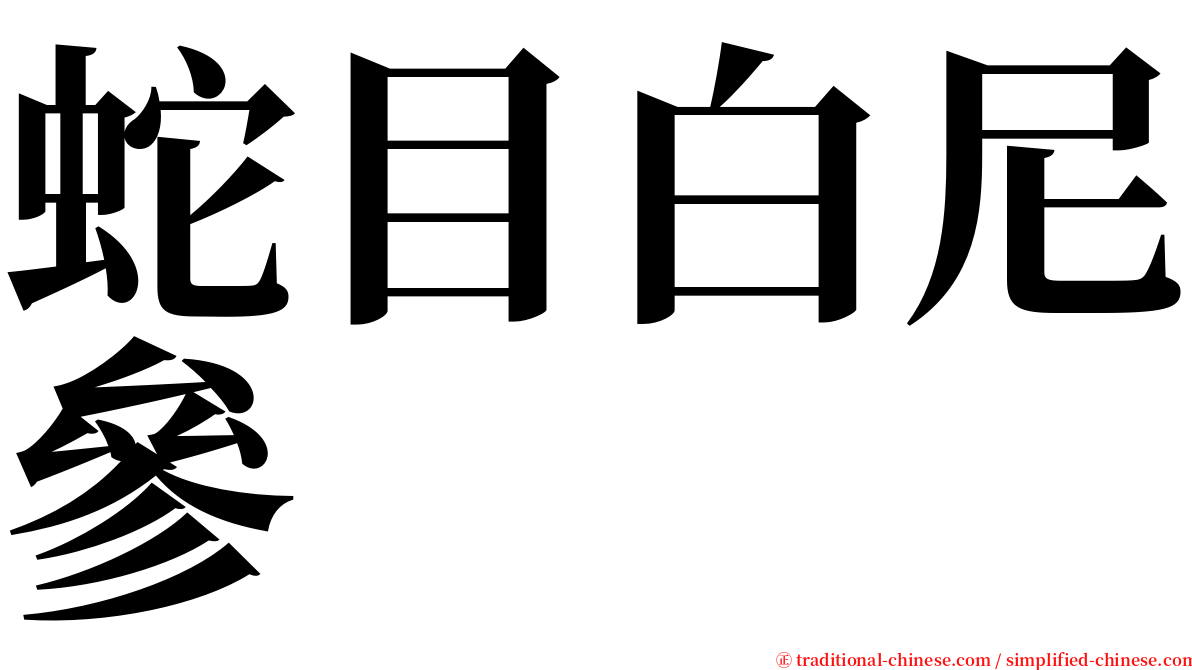 蛇目白尼參 serif font