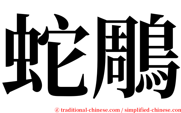 蛇鵰 serif font