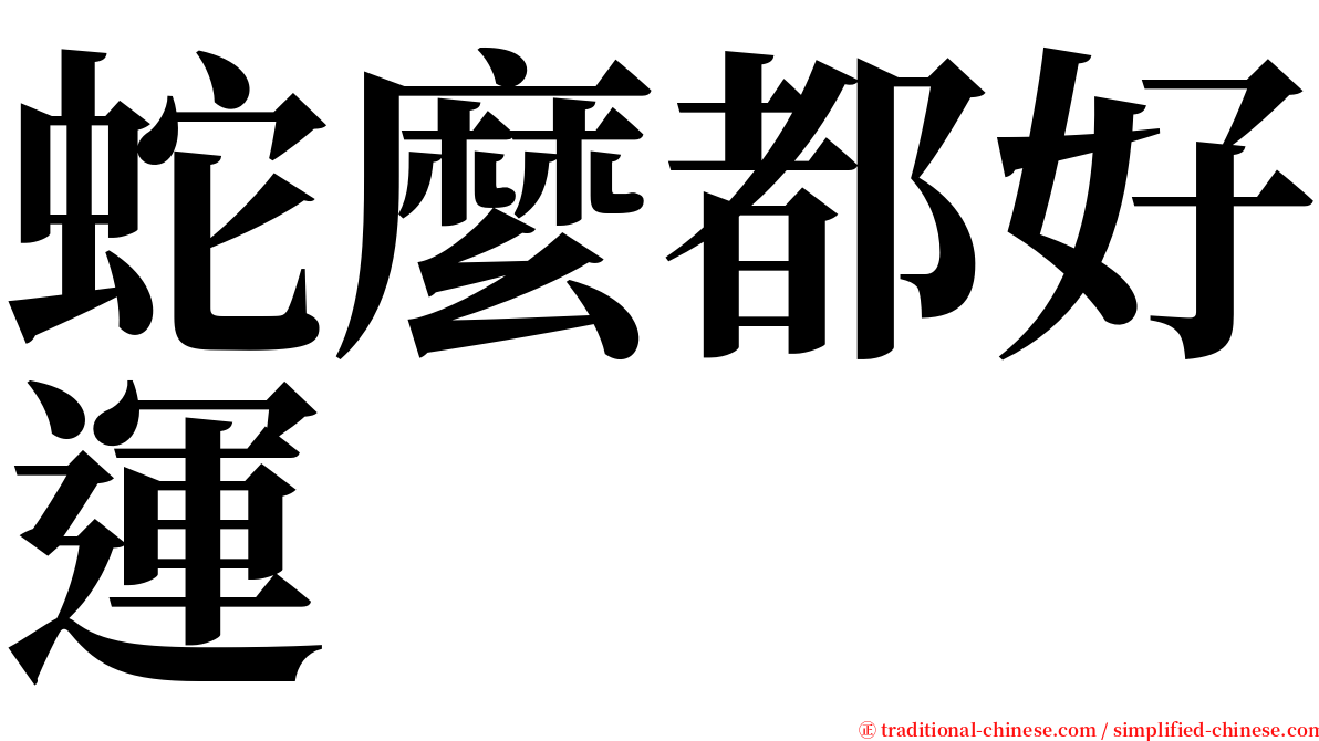蛇麼都好運 serif font