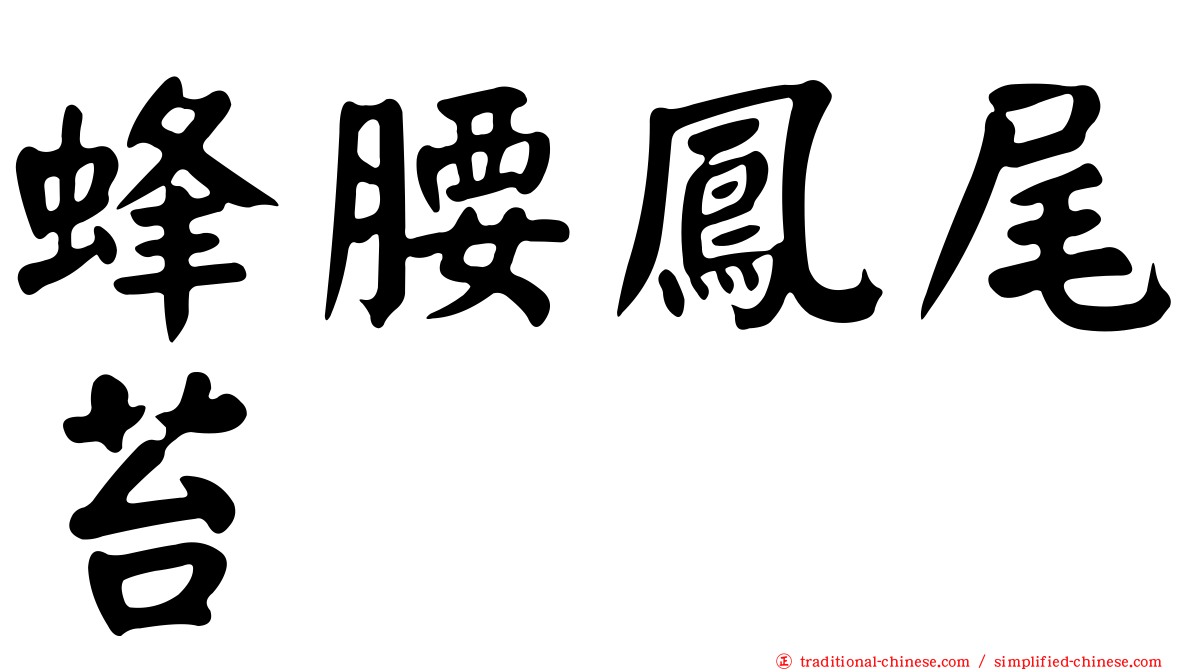 蜂腰鳳尾苔
