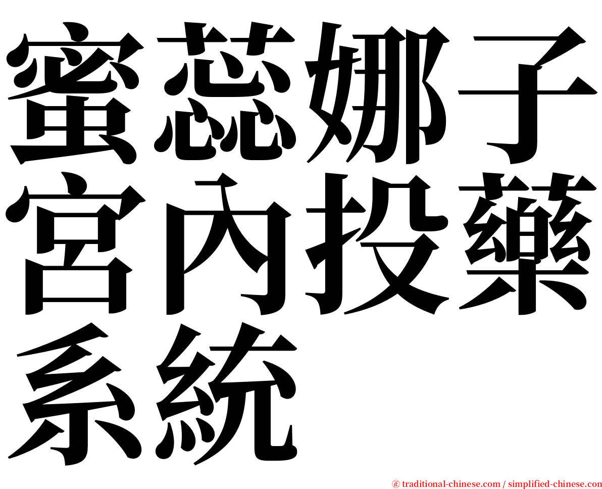 蜜蕊娜子宮內投藥系統 serif font