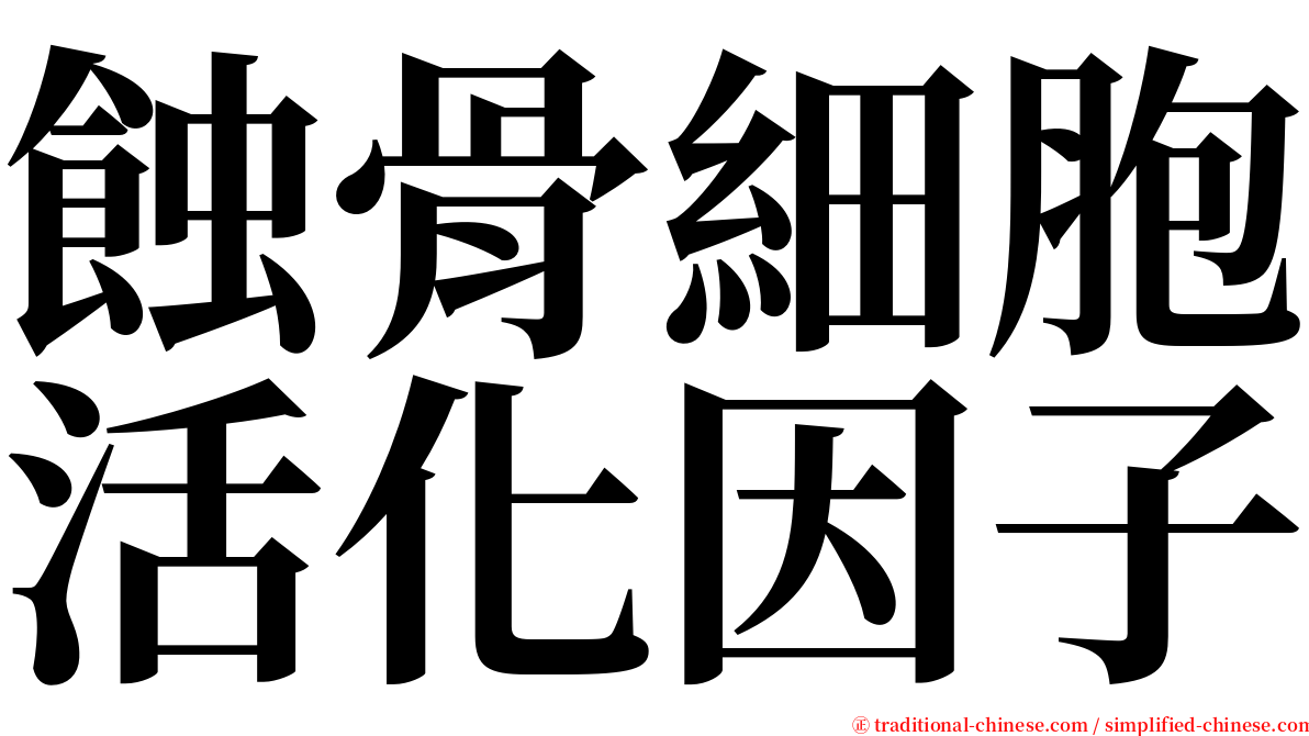 蝕骨細胞活化因子 serif font