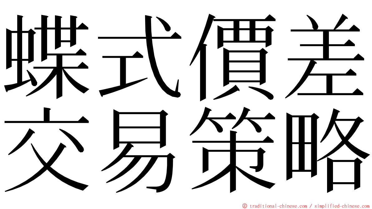蝶式價差交易策略 ming font