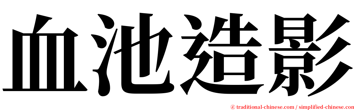 血池造影 serif font