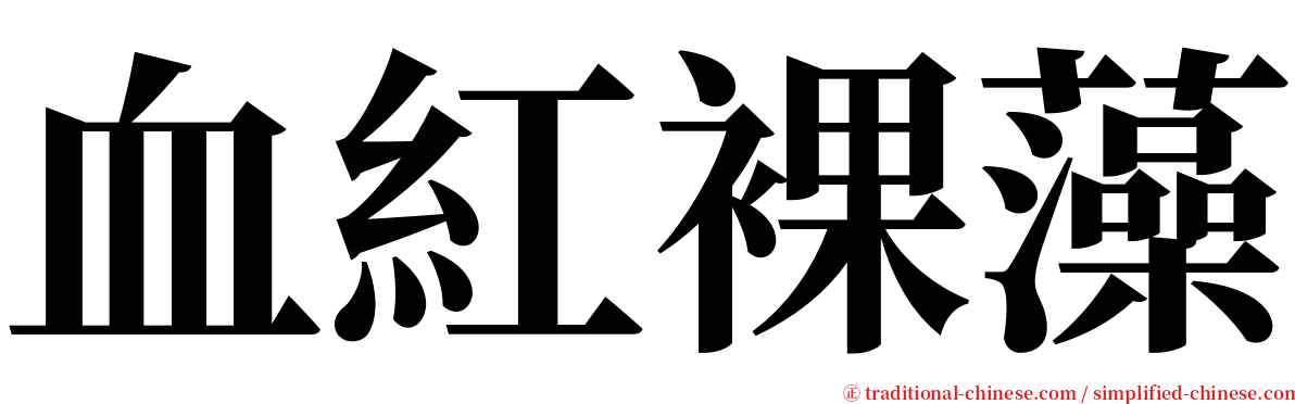 血紅裸藻 serif font