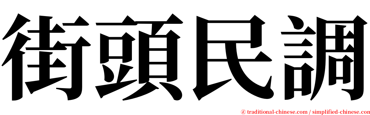 街頭民調 serif font
